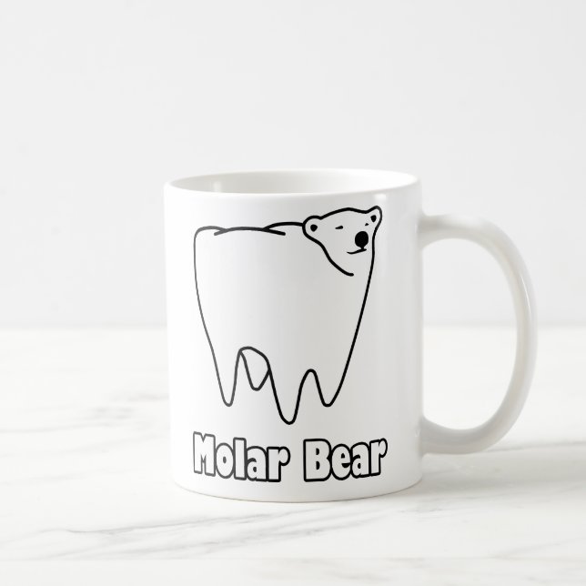 Molar Bear Polar Tooth Bear Coffee Mug (Right)