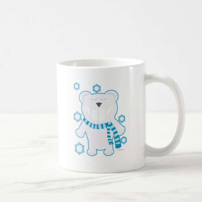 Molar Bear Scarf Funny Artic Polar Cartoon Coffee Mug (Right)