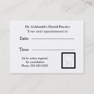 Molar Dental Appointment Design Card