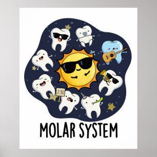 Molar System Funny Dental Astronomy Pun Poster