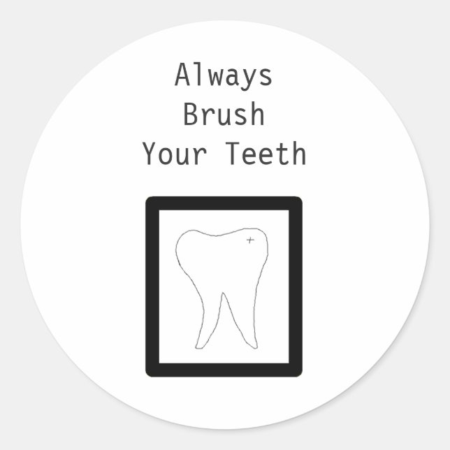 Molar Tooth With Dental Saying Classic Round Sticker (Front)