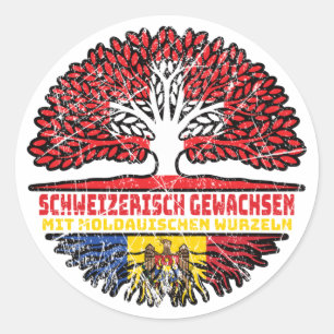 Moldau Moldauisch Schweizer Schweiz Baum Wurzel Classic Round Sticker