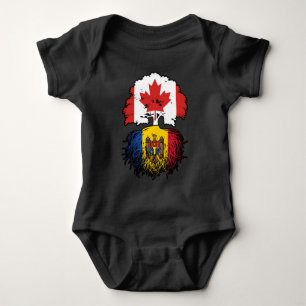 Moldava Moldavan Canadian Canada Tree Roots Flag Baby Bodysuit