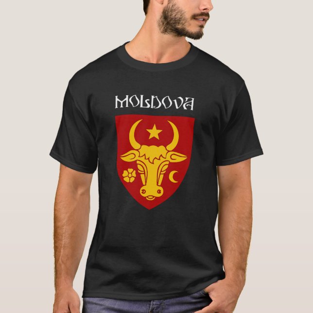 Moldavian coat of arms - white text T-Shirt (Front)