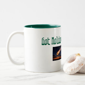 Moldavite Tektite Coffee mug. celestial Mystical  Two-Tone Coffee Mug
