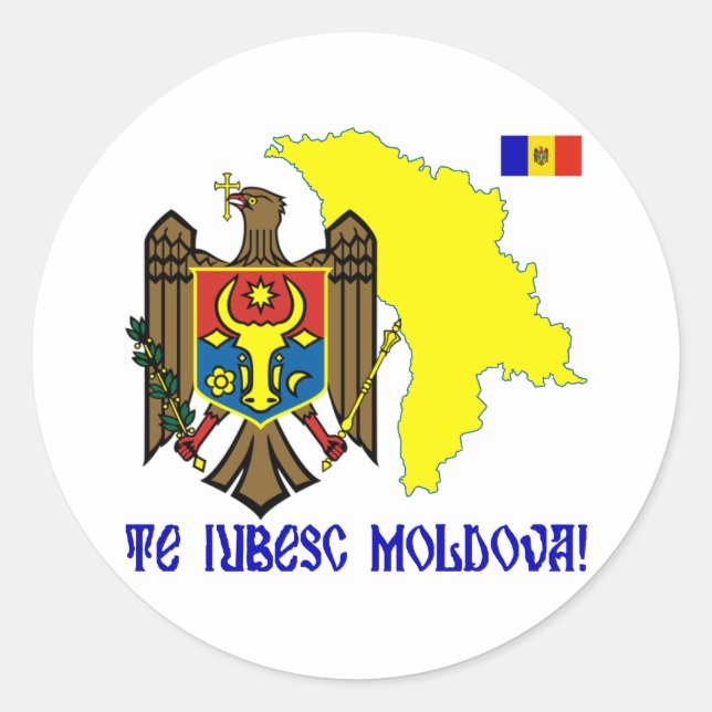 Moldova Classic Round Sticker (Front)