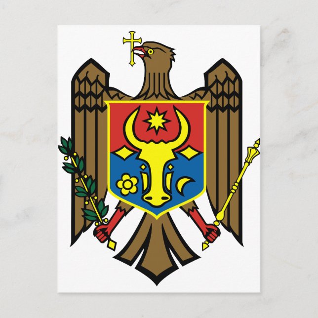 Moldova coat of arms postcard (Front)