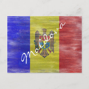 Moldova distressed Moldovan flag Postcard