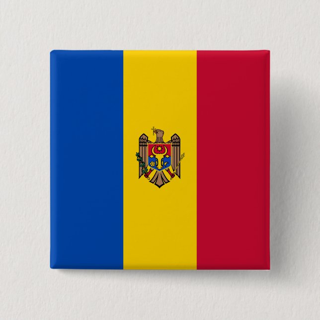 Moldova Flag 15 Cm Square Badge (Front)