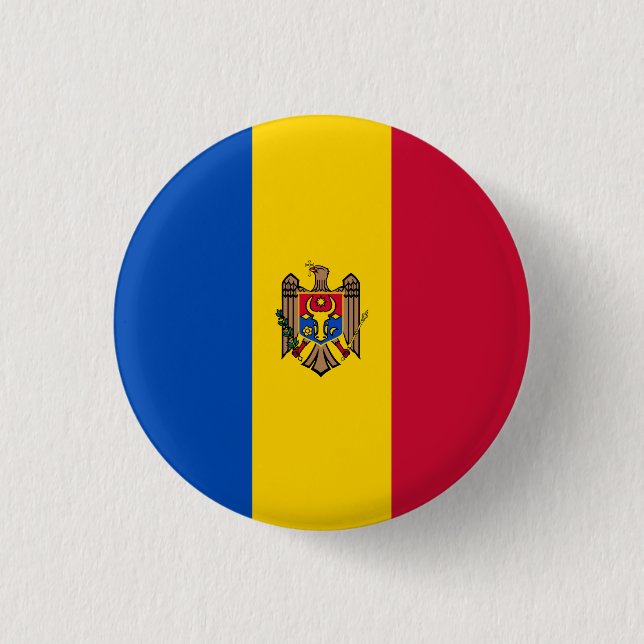 Moldova Flag 3 Cm Round Badge (Front)