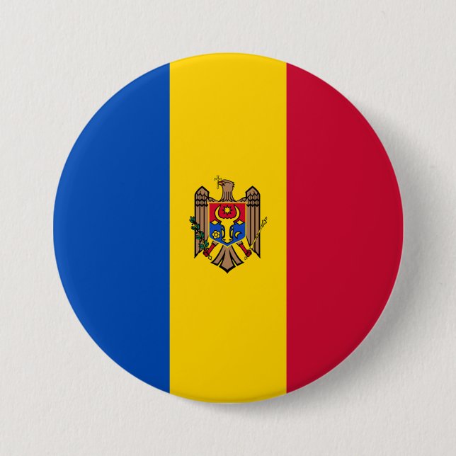 Moldova Flag 7.5 Cm Round Badge (Front)