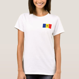 Moldova Flag and Map dk T-Shirt