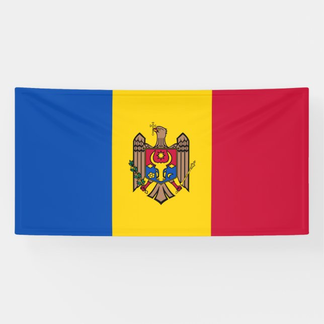 Moldova Flag Banner (Horizontal)