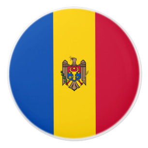 Moldova Flag Ceramic Knob