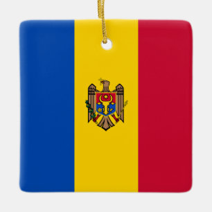 Moldova Flag  Ceramic Ornament