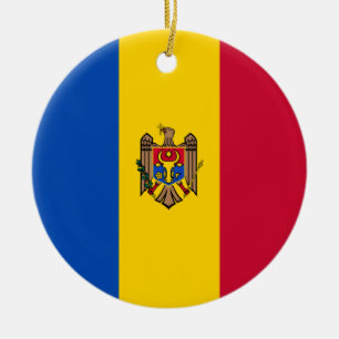 Moldova Flag Ceramic Ornament