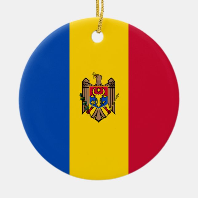 Moldova Flag Ceramic Ornament (Front)