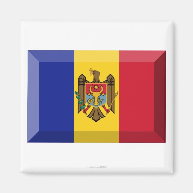 Moldova Flag Jewel Magnet (Front)