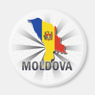 Moldova Flag Map 2.0 Magnet