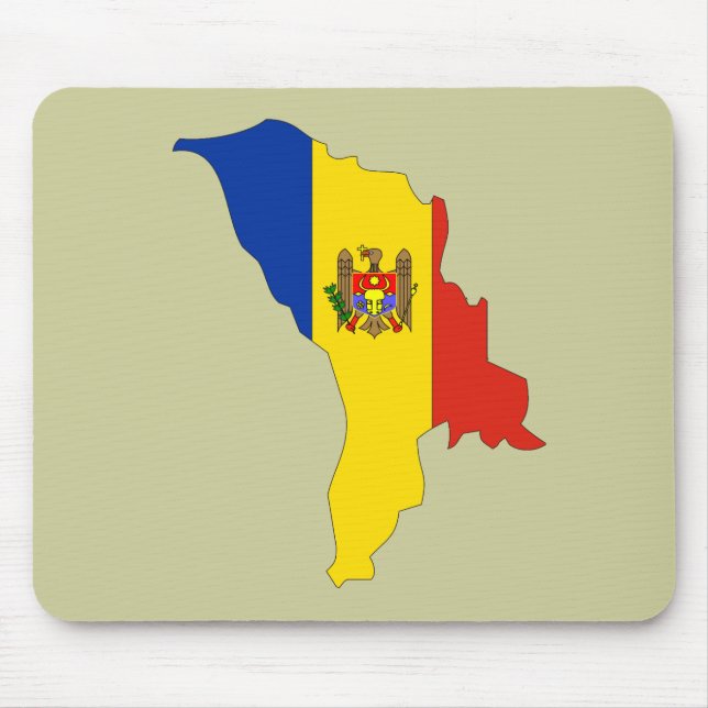 Moldova flag map mouse pad (Front)