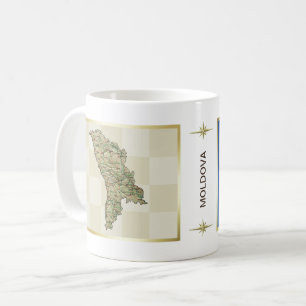 Moldova Flag + Map Mug