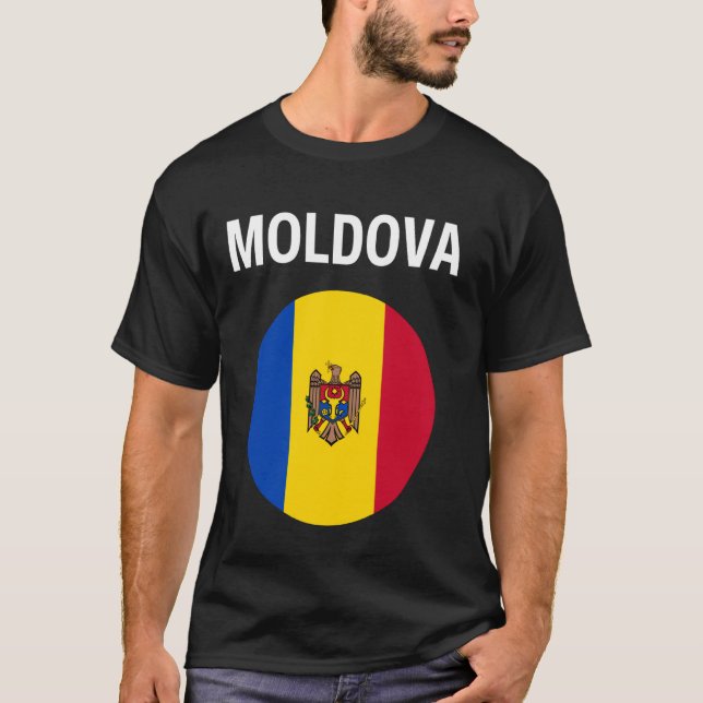 Moldova Flag Modern T-Shirt (Front)