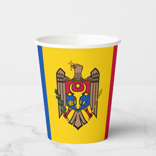 Moldova Flag Paper Cups (Left)