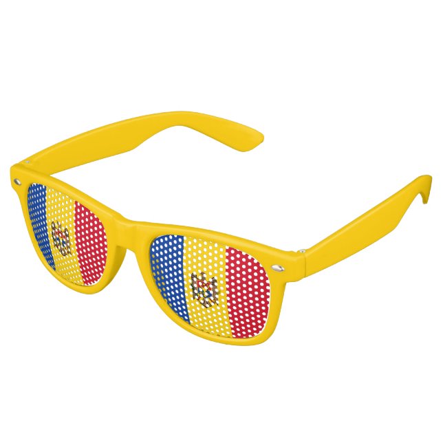 Moldova Flag Retro Sunglasses (Angled)