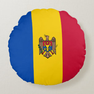 Moldova Flag Round Cushion