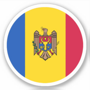 Moldova Flag Round Sticker