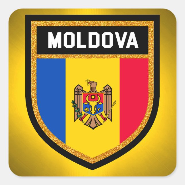Moldova Flag Square Sticker (Front)