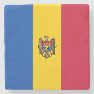 Moldova Flag Stone Coaster