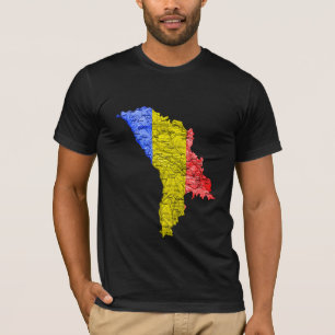 Moldova Flagcolor Map T-Shirt