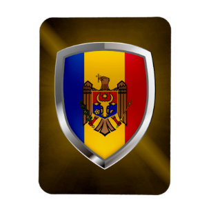 Moldova Metallic Emblem Magnet
