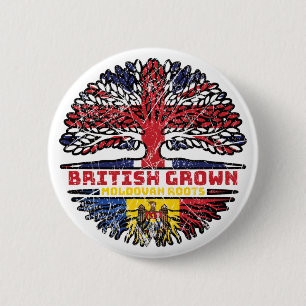 Moldova Moldovan Uk United Kingdom British Tree 6 Cm Round Badge
