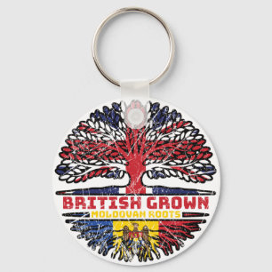 Moldova Moldovan Uk United Kingdom British Tree Key Ring