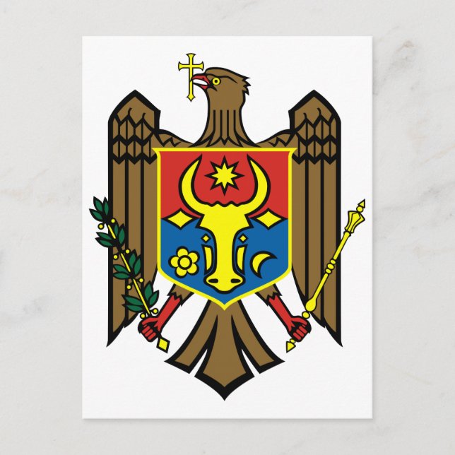 Moldova Official Coat Of Arms Heraldry Symbol Postcard (Front)