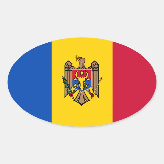 Moldova Oval Sticker (Front)