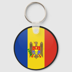 Moldova quality Flag Circle Key Ring