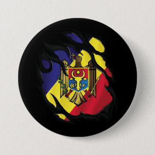Moldova Ripped Flag 7.5 Cm Round Badge