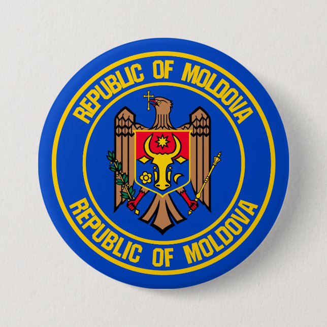 Moldova Round Emblem 7.5 Cm Round Badge (Front)