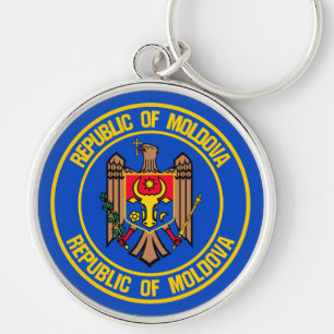 Moldova Round Emblem Key Ring
