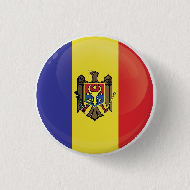Moldova  Round Icon Flag 3 Cm Round Badge (Front)