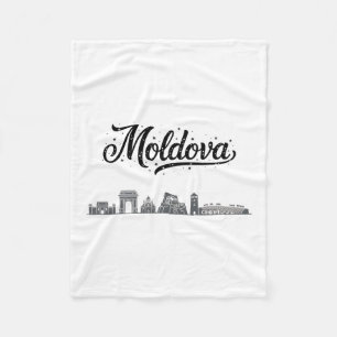 Moldova Skyline Travel Vacation Outfits  Fleece Blanket