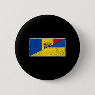Moldova Ukraine Flag Moldovan Ukrainian Pride Nati 6 Cm Round Badge