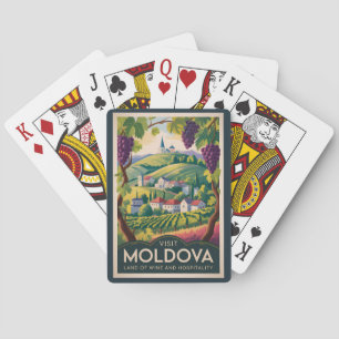 Moldova Winery Illustration Travel Art Vintage Playing Cards