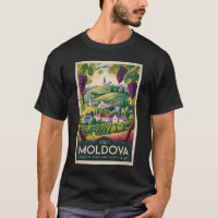 Moldova Winery Illustration Travel Art Vintage
