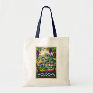 Moldova Winery Illustration Travel Art Vintage Tote Bag