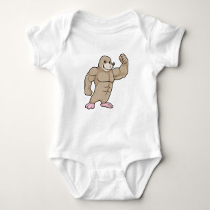 Mole as Bodybuilder with big Muscles Baby Bodysuit