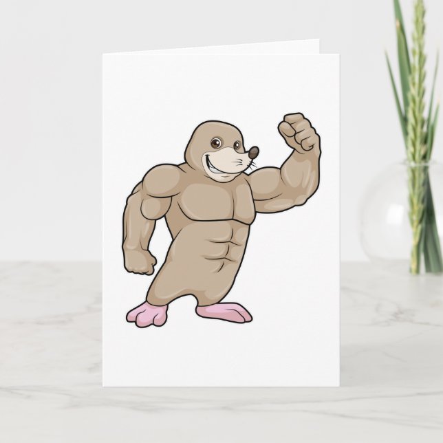 Mole as Bodybuilder with big Muscles Card (Front)